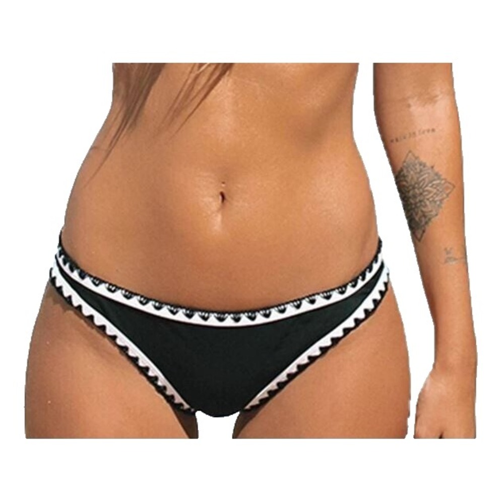 Cupshe Womens Bikini Bottom XL Crochet Black & White Swimsuit Swim Wear NEW‎